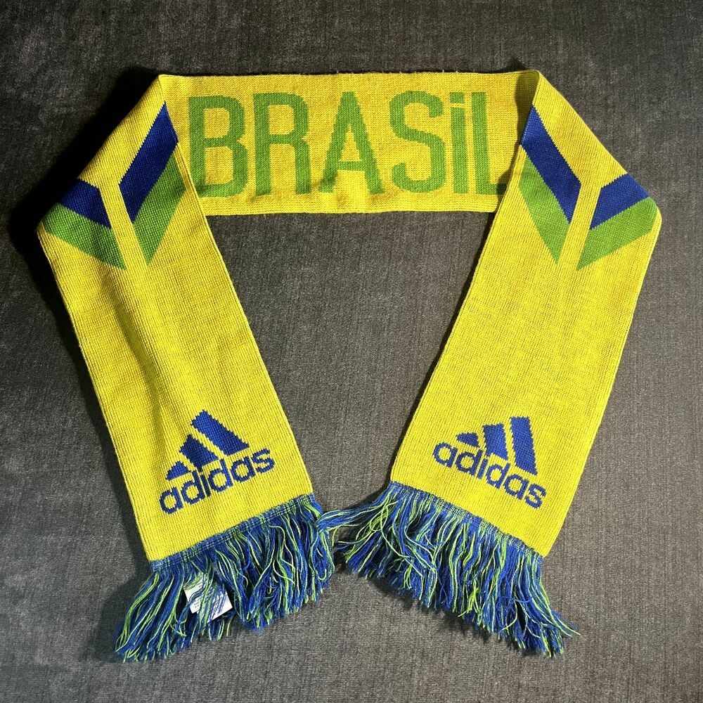 Adidas BRAZIL FIFA World Cup 2014 Scarf Brasil Yellow Green Blue Soccer Fan